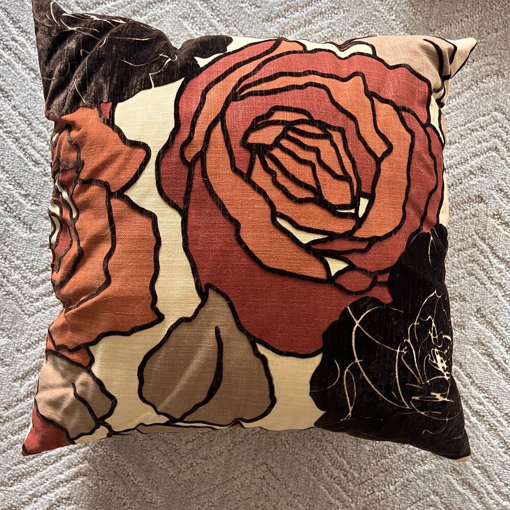 18x18 accent pillow - deep browns and rust colors